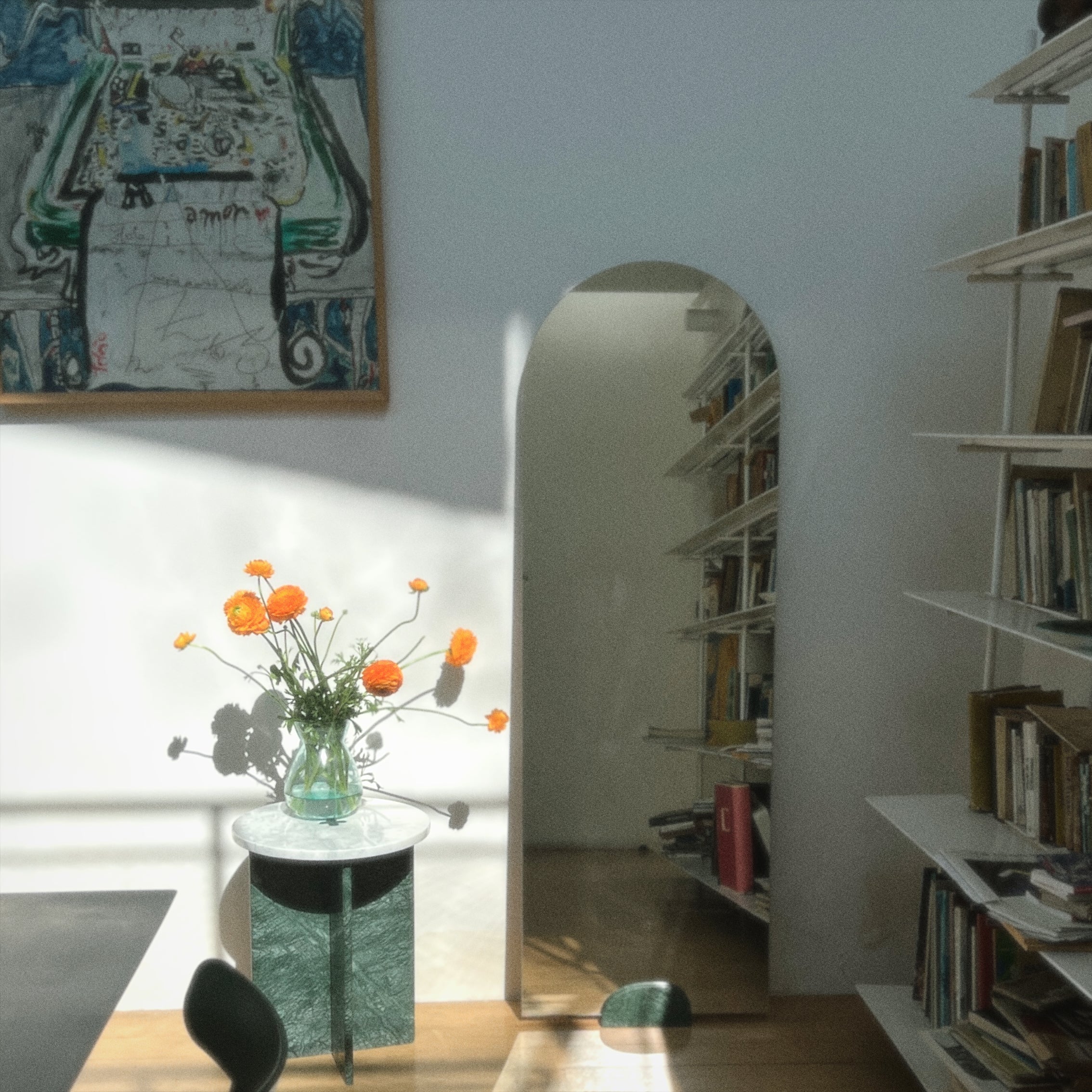 Mesa Mármol Ensamble Carrara y Verde   Pre Order 15 días hábiles