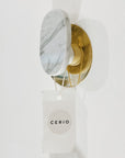 Perchero Mármol Carrara Ovalado + Bronce