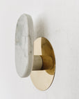Perchero Mármol Carrara Ovalado + Bronce