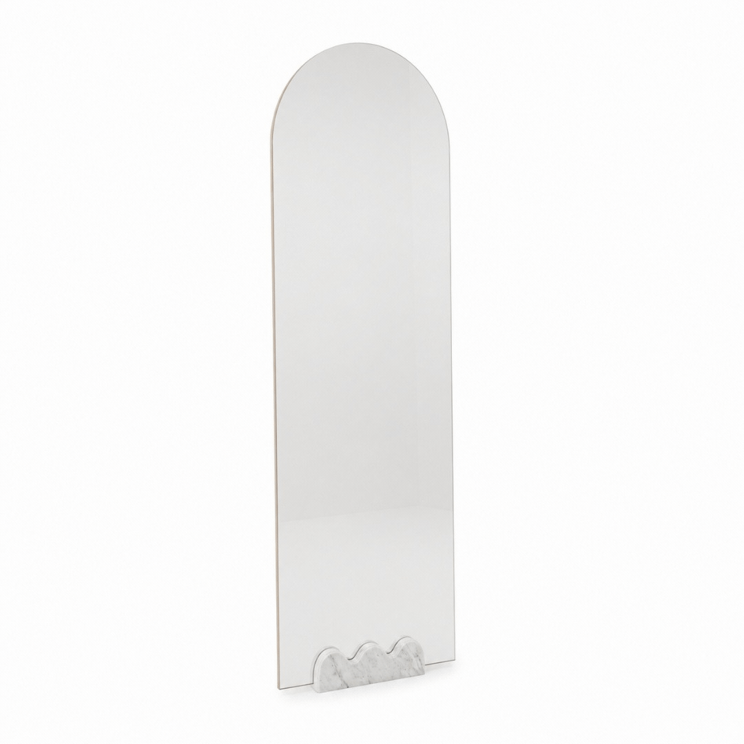 Set Espejo Arco 55 x 161 cms + Base Mármol Olas